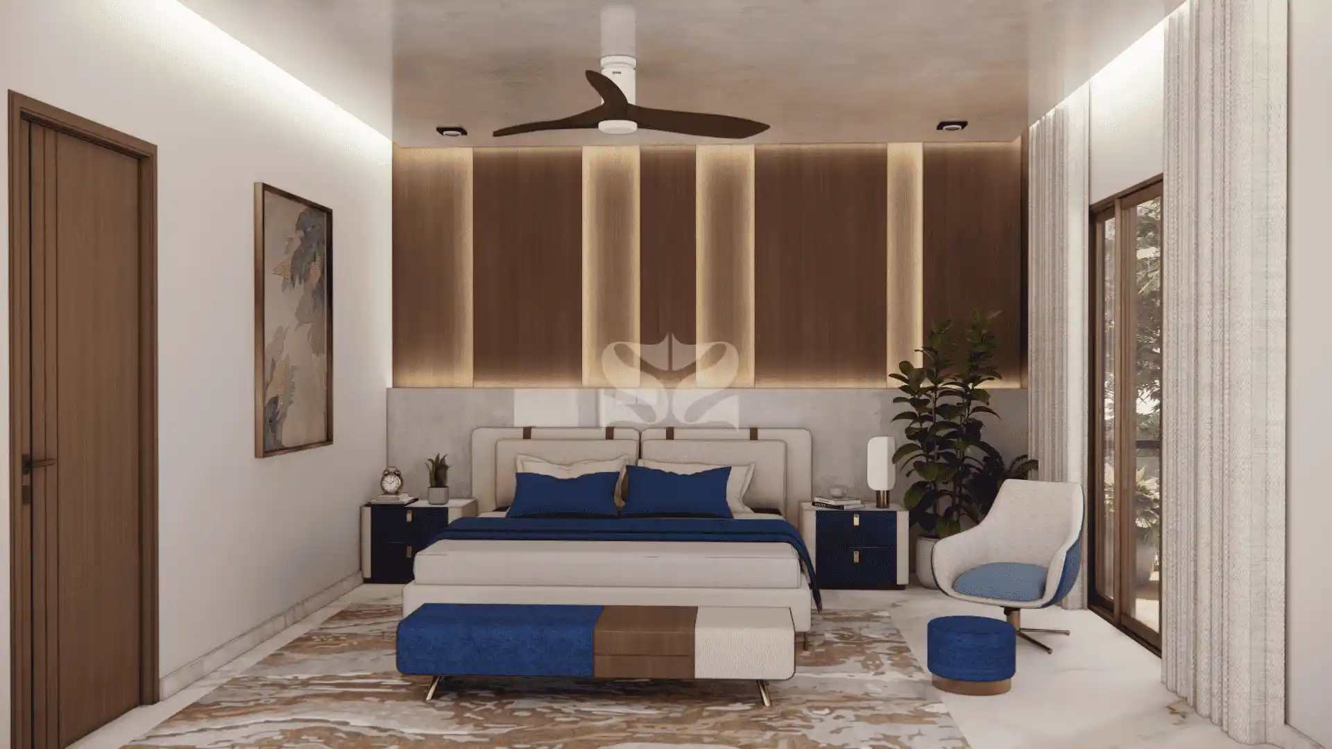 Brushed in Blue - Main Living Space
